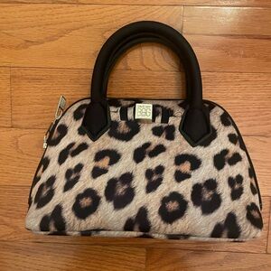 Small leopard print neoprene purse
